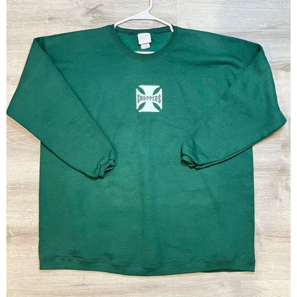 Vintage Maze Chopper Made In USA Pullover Sweater Men’s Size XL Green